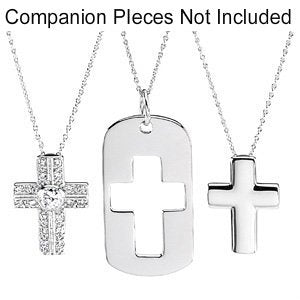 Sterling Silver Covenant of Prayer Austrian Crystal Filigree Cross Necklace, 18"
