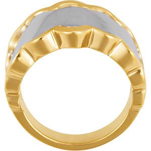 14k White Gold, 14k Yellow Gold Fashion Band, Size 6 to 7