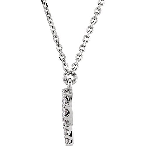 Diamond Initial 'P' Rhodium Plate 14K White Gold (1/8 Cttw, GH Color, I1 Clarity), 16.25"