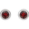 Mozambique Garnet Stud Earrings, Rhodium-Plated 14k White Gold