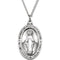 Sterling Silver Oval Miraculous Medal Necklace, 18" (23x16 MM)