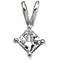 14k White Gold Princess-Cut Diamond Solitaire Pendant