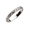 14k White Gold Bead Blast and Diamond Cut Pattern Knuckle Ring, Size 3