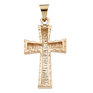 Christian Cross 14k Yellow Gold Pendant (23.00X16.00 MM)