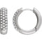 Pave Diamond Hoop Earrings, 14k White Gold (1/3 Ctw, Color H+, Clarity I1)