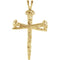 Nail Design Cross 14k Yellow Gold Pendant (26x18.25 MM)