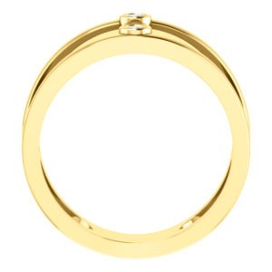 Diamond Two-Stone Negative Space Ring, 14k Yellow Gold, Size 7 (.06 Ctw, G-H Color, I1 Clarity)