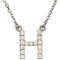 14k White Gold Diamond Alphabet Letter H Necklace (1/6 Cttw, GH Color, l1 Clarity), 16.25" to 18.50"