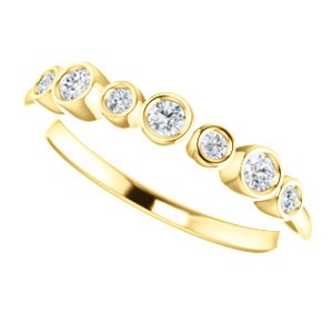 Diamond 7-Stone 3.25mm Ring, 14k Yellow Gold (.08 Ctw, G-H Color, I1 Clarity)