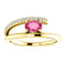 Pink Tourmaline and Diamond Bypass Ring, 14k Yellow Gold (.125 Ctw, G-H Color, I1 Clarity)