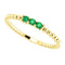 Chatham Created Emerald Beaded Ring, 14k Yellow Gold, Size 6