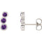 Amethyst Three-Stone Ear Climbers, Rhodium-Plated 14k White Gold