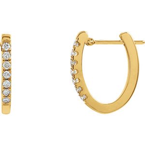 Diamond Hoop Earrings, 14k Yellow Gold (1/5 Ctw, Color H-I, Clarity I1)