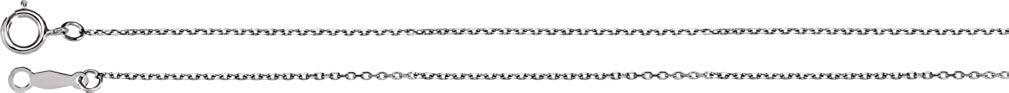 1 mm Rhodium-Plated 14k White Gold Diamond Cut Cable Bracelet, 7"