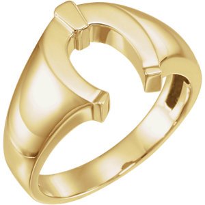Men's Horseshoe Ring, 14k Yellow Gold, Size 10