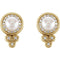 White Freshwater Cultured Pearl and Diamond Earrings, 14k Yellow Gold (5-5.5MM) (0.2 Ctw, G-H Color, I1 Clarity)