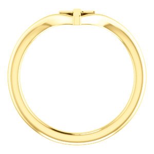 Petite Cross 14k Yellow Gold Ring