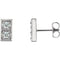 Aquamarine Two-Stone Earrings, Rhodium-Plated 14k White Gold