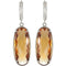 Two-Sided 24.8 Ctw Checkerboard Honey Quartz Sterling Silver Earrings