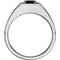 Men's Onyx Ring, Rhodium-Plated 14k White Gold, Size 11