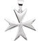 14k White Gold Maltese Cross Pendant