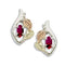 Ave 369 Created Garnet Marquise January Birthstone Earrings, Sterling Silver, 12k Green and Rose Gold Black Hills Gold Motif