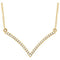 Diamond 'V' 14k Yellow Gold Pendant Necklace, 18" (.16 Cttw)