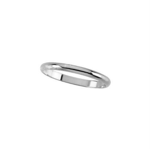 14k White Gold Dome Knuckle or Childrens Ring, Size 2