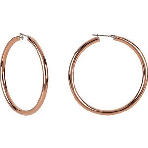 Hoop Earrings with Rose Immerse Plating, Stainless Steel (5x30mm)