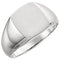 Men's Brushed Signet Ring, Rhodium-Plated 14k White Gold (13x12mm)