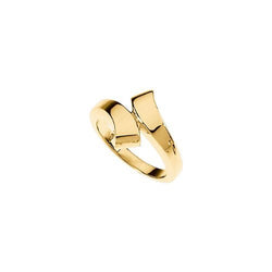 15mm 18k Yellow Gold Contemporary Bypass Band, Size 6 to 7