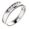 Men's 5-Stone Diamond Wedding Band, Rhodium-Plated 14k White Gold (1 Ctw, Color G-H, SI2-SI3 Clarity) Size 11
