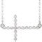 Diamond Sideways Cross Sterling Silver Necklace 18" (.33 Ctw, G-H Color, I1 Clarity)