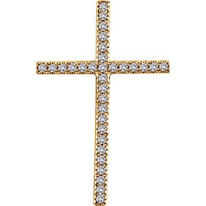 Diamond Latin Cross Pendant, 14k Yellow Gold (.75 Ctw, H+ Color, I1 Clarity)