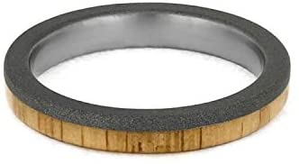The Men's Jewelry Store (Unisex Jewelry) Oak Wood 3mm Sandblasted Titanium Comfort-Fit Wedding Band, Size 12.5