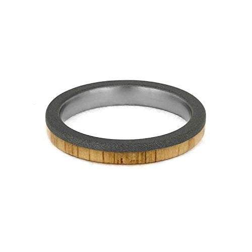 The Men's Jewelry Store (Unisex Jewelry) Oak Wood 3mm Sandblasted Titanium Comfort-Fit Wedding Band