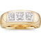 Men's 3-Stone Diamonds 8.5mm 14k Yellow Gold Ring, (0.33 Ct, G-H, I1), Size 10