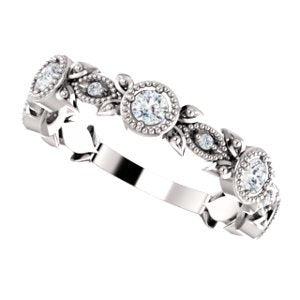 Platinum Diamond Vintage-Style Ring (0.33 Ctw, G-H Color, SI1-SI2 Clarity)