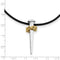 Rhodium-Plate Sterling Silver and Gold Plated 'No Greater Love' Carpenter Nail and Thorns Pendant Necklace, 16" (41x9MM)