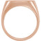 Men's Open Back Brushed Signet Ring, 10k Rose Gold (18mm) Size 11