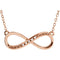 Diamond Infinity 14k Rose Gold Pendant Necklace, (.06 Cttw)