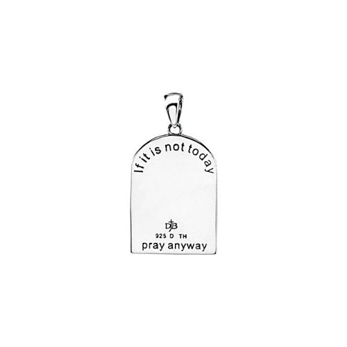 Diamond 'Pray Anyway' Rhodium Plate Sterling Silver Pendant Necklace, 18"