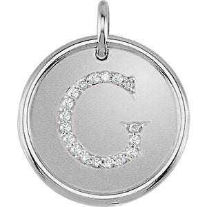 Diamond Initial "G" Pendant, Sterling Silver (0.1 Ctw, Color G-H, Clarity I1 )