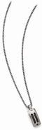 Edward Mirell Titanium Black Cable and Black Diamond with Sterling Silver Bezel Pendant Necklace, 20" (.06Ct)