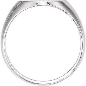 Men's Platinum Diamond Signet Ring (.02 Ct, G-H Color, I1 Clarity)