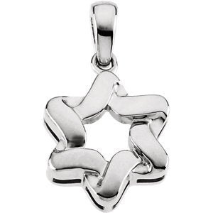 Star of David 14k White Gold Pendant (Made in Holy Land)
