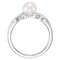 White Freshwater Cultured Pearl Ichthys Ring, Rhodium-Plated 14k White Gold (6.5-7.00mm)