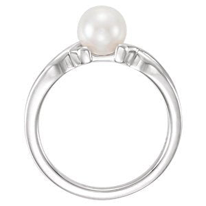 Platinum Freshwater Cultured Pearl Ichthys Ring (6.5-7.00mm)