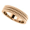 Grooved Rope Pattern 5.25mm Comfort-Fit Band, 14k Rose Gold Size 7