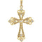 Diamond Fleur-de-Lis Cross 14k Yellow Gold Pendant (.625 Ctw, G-H Color, I1 Clarity)